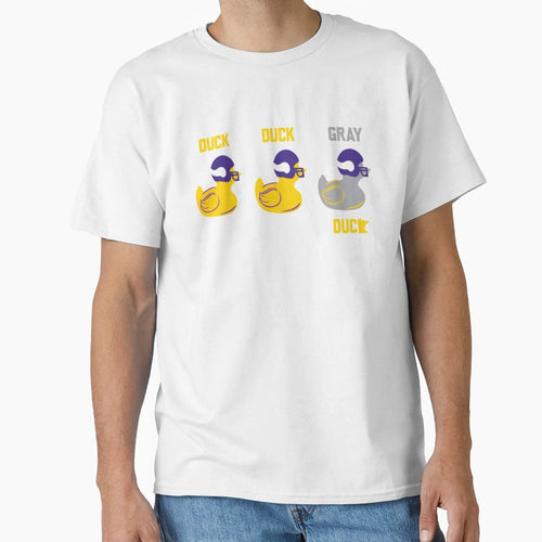 Duck Duck Gray Duck Vikings T-Shirt - Custom Art Print for Adults - T-Shirt, Sweatshirt, Hoodie