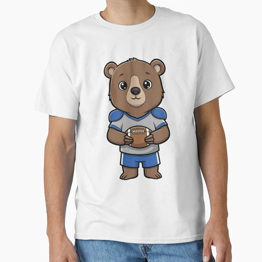 American Football Bear Player Mascot T-Shirt - Casual Everyday Wear Unisex - T-Shirt, Sweatshirt, Hoodie