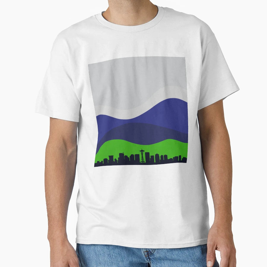 Seattle Skyline T-Shirt - Fun Novelty Design for Adults - T-Shirt, Sweatshirt, Hoodie