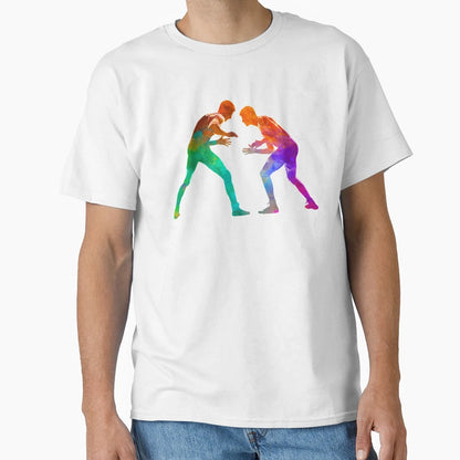 Wrestlers Wrestling 01 Watercolor T-Shirt - Custom Art Print Men Women - T-Shirt, Sweatshirt, Hoodie