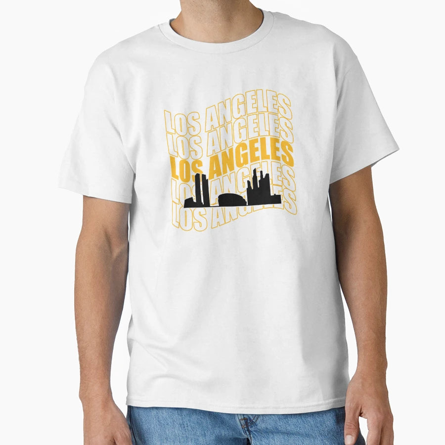 Los Angeles Yellow Silhouette T-Shirt - Aesthetic Graphic Unisex - T-Shirt, Sweatshirt, Hoodie