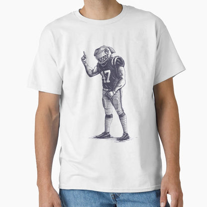 American Football Player Shark T-Shirt - Minimalist Print Men Women - T-Shirt, Sweatshirt, Hoodie