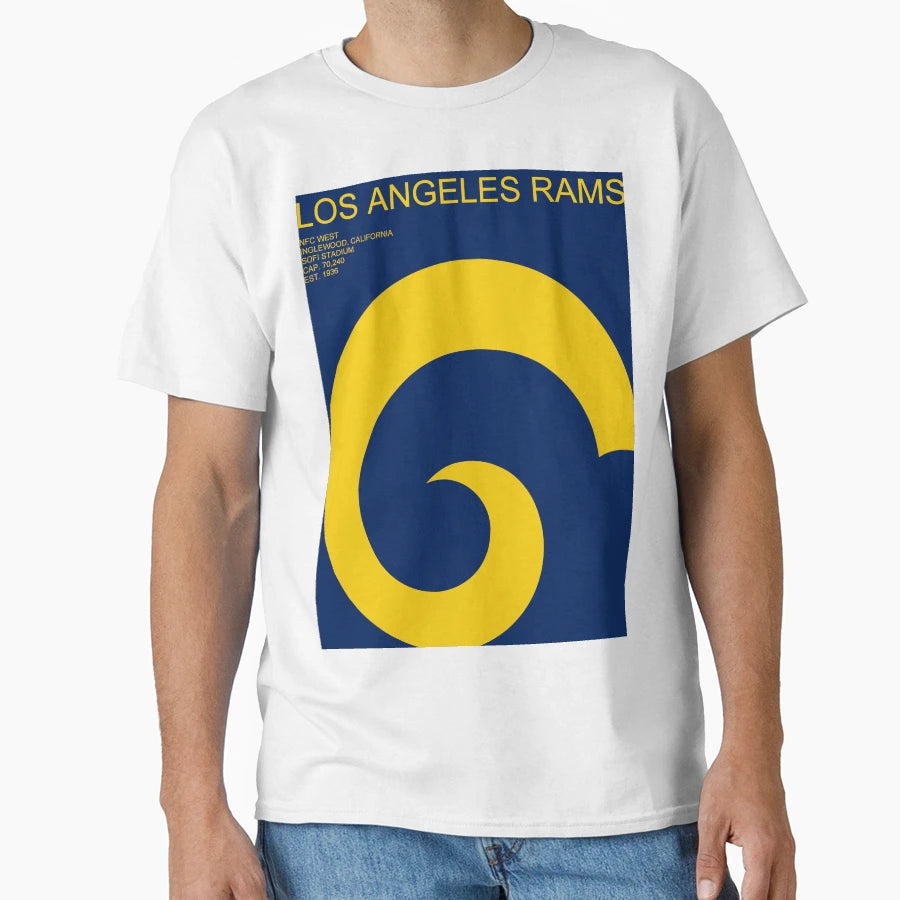 Rams Geometric Minimal T-Shirt - Casual Everyday Wear Unisex - T-Shirt, Sweatshirt, Hoodie