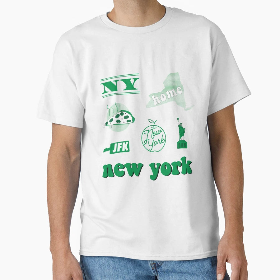 Kelly Green Watercolor New York Us T-Shirt - Aesthetic Graphic Men Women - T-Shirt, Sweatshirt, Hoodie