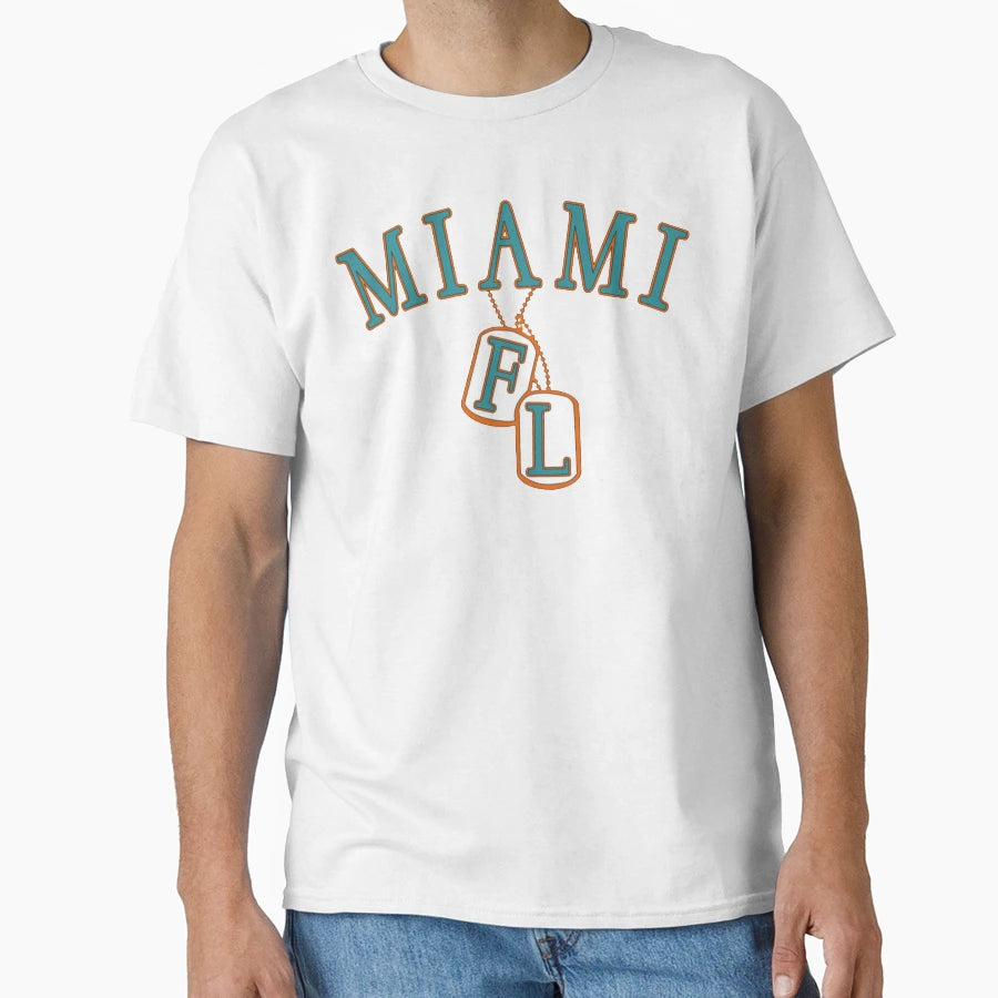Miami Dog Tag T-Shirt - Fun Novelty Design Unisex - T-Shirt, Sweatshirt, Hoodie