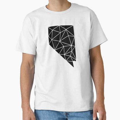 Geometric Nevada State Inverted T-Shirt - Unique Graphic for Adults - T-Shirt, Sweatshirt, Hoodie