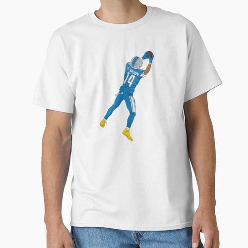Amon Ra St Brown Leaping Catch T-Shirt - Streetwear Style for Adults - T-Shirt, Sweatshirt, Hoodie