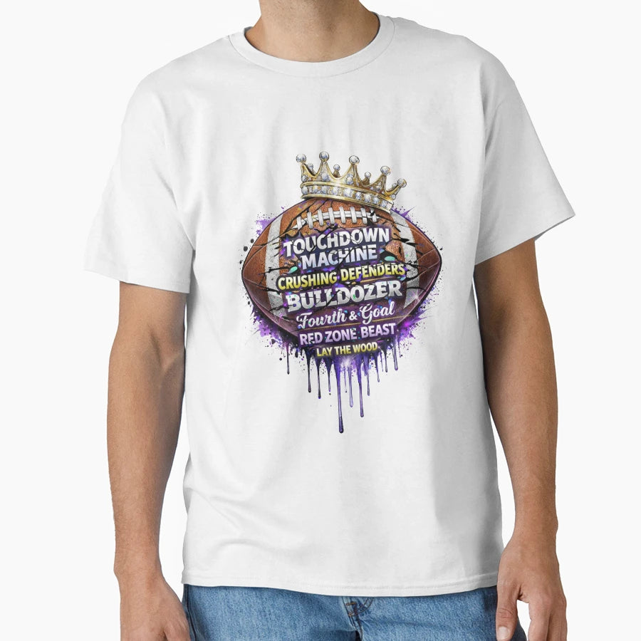 Crowned Football T-Shirt - Novelty Apparel Unisex - T-Shirt, Sweatshirt, Hoodie