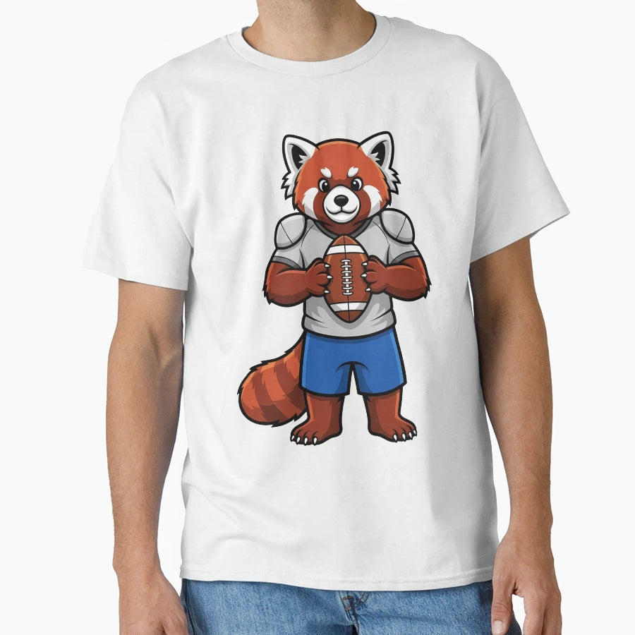 Red Panda Football Player Mascot T-Shirt - Graphic Print Men Women - T-Shirt, Sweatshirt, Hoodie
