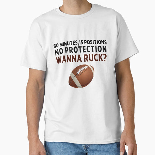 American Football Rugby 80 Minutes T-Shirt - Fun Novelty Design Unisex - T-Shirt, Sweatshirt, Hoodie