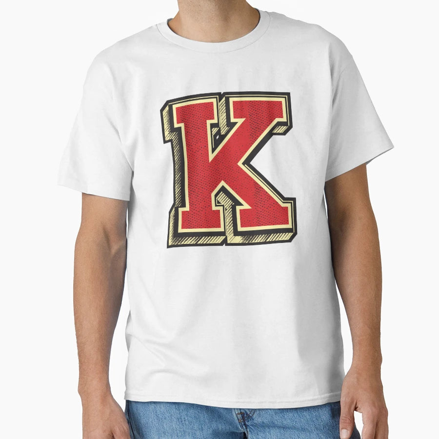 Letter K Typography Capital Letters T-Shirt - Aesthetic Graphic Men Women - T-Shirt, Sweatshirt, Hoodie
