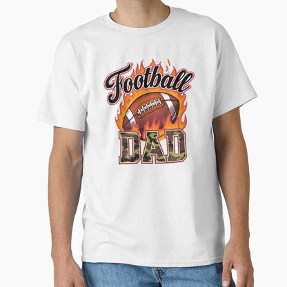 Football Dad Flaming Football T-Shirt - Graphic Print for Adults - T-Shirt, Sweatshirt, Hoodie