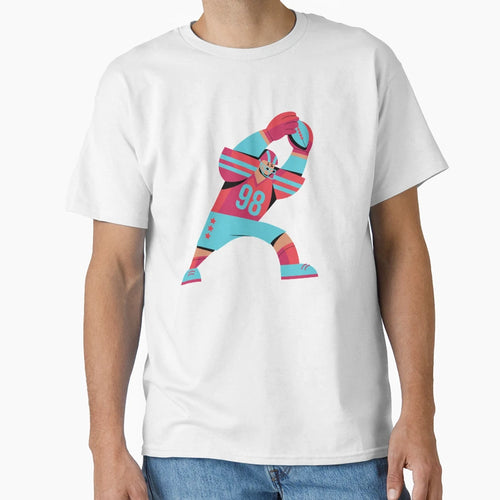Star American Football Player Nr 98 T-Shirt - Unique Graphic for Adults - T-Shirt, Sweatshirt, Hoodie