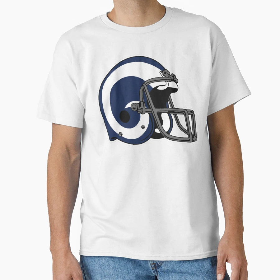 Rams Throwback Helmet T-Shirt - Aesthetic Graphic Unisex - T-Shirt, Sweatshirt, Hoodie