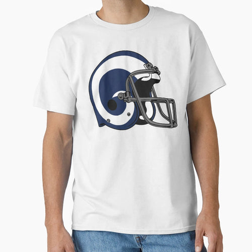 Rams Throwback Helmet T-Shirt - Aesthetic Graphic Unisex - T-Shirt, Sweatshirt, Hoodie