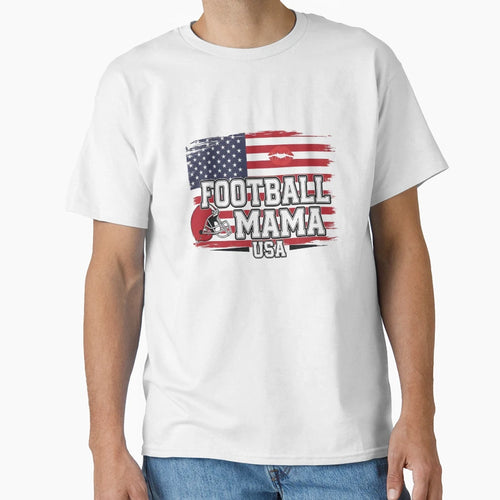 American Flag Football Mama Usa T-Shirt - Streetwear Style for Adults - T-Shirt, Sweatshirt, Hoodie