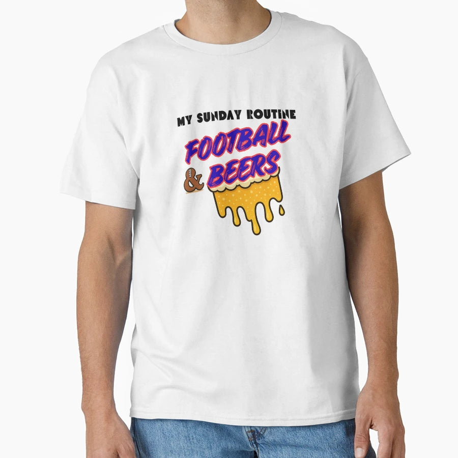 Buffalo Bills My Sunday Routine Football T-Shirt - Custom Art Print Unisex - T-Shirt, Sweatshirt, Hoodie