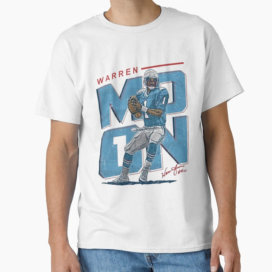 Warren Moon Houston Throwbacks S T-Shirt - Casual Everyday Wear for Adults - T-Shirt, Sweatshirt, Hoodie