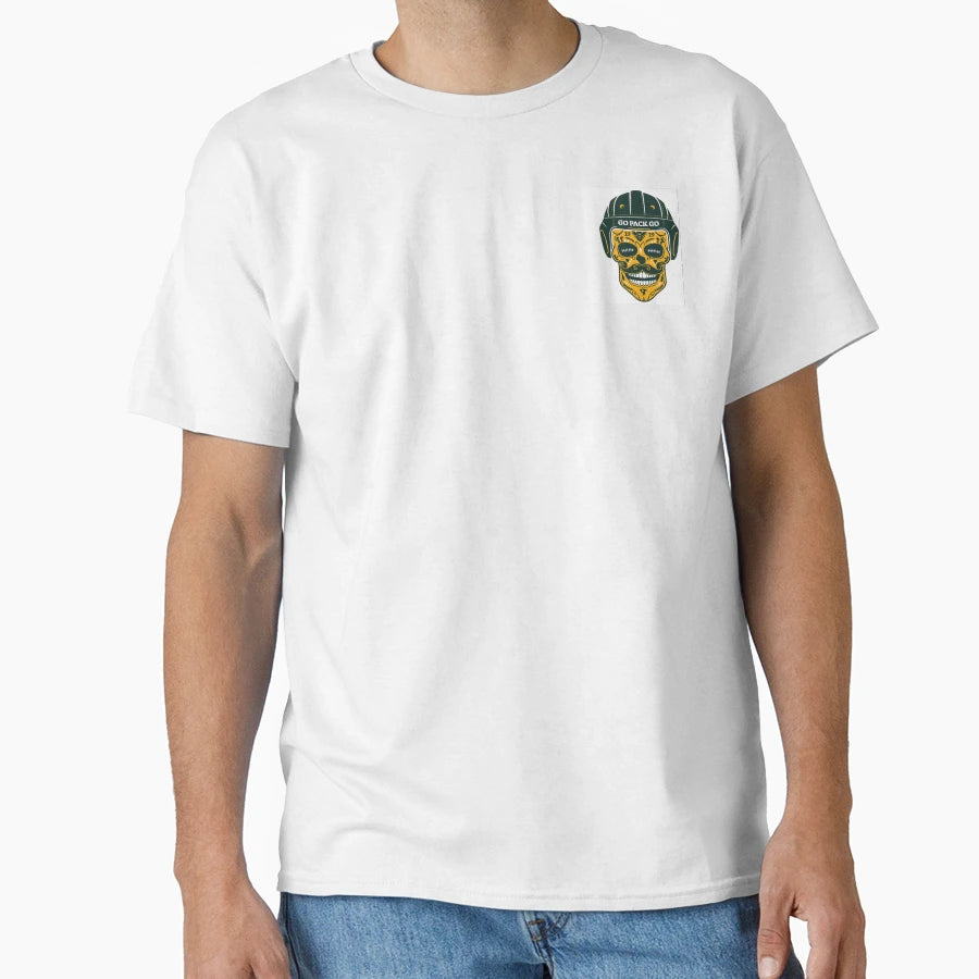 Go Pack Go Skull Cheese Head T-Shirt - Casual Everyday Wear for Adults - T-Shirt, Sweatshirt, Hoodie