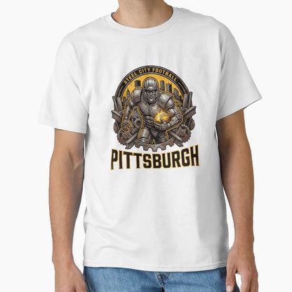 Pittsburgh Football Steel City T-Shirt - Custom Art Print for Adults - T-Shirt, Sweatshirt, Hoodie