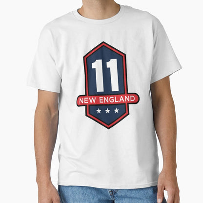 New England 11 Emblem T-Shirt - Fun Novelty Design for Adults - T-Shirt, Sweatshirt, Hoodie