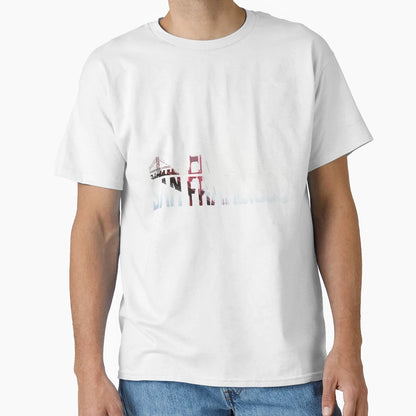 San Francisco Skyline Golden Gate Brigde T-Shirt - Graphic Print Unisex - T-Shirt, Sweatshirt, Hoodie