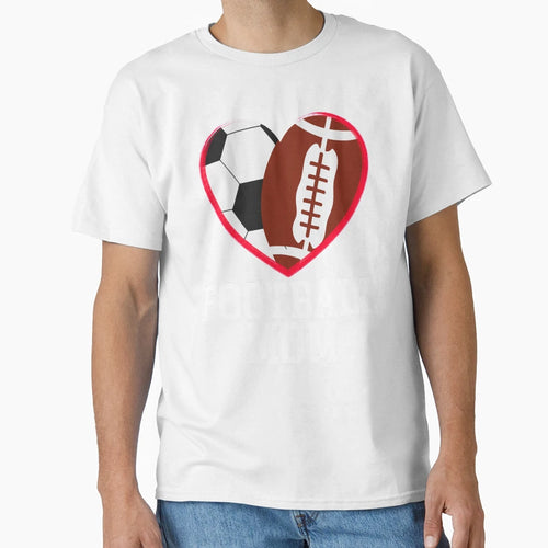 Soccer Mom Football Baller Heart Shape T-Shirt - Unique Graphic for Adults - T-Shirt, Sweatshirt, Hoodie