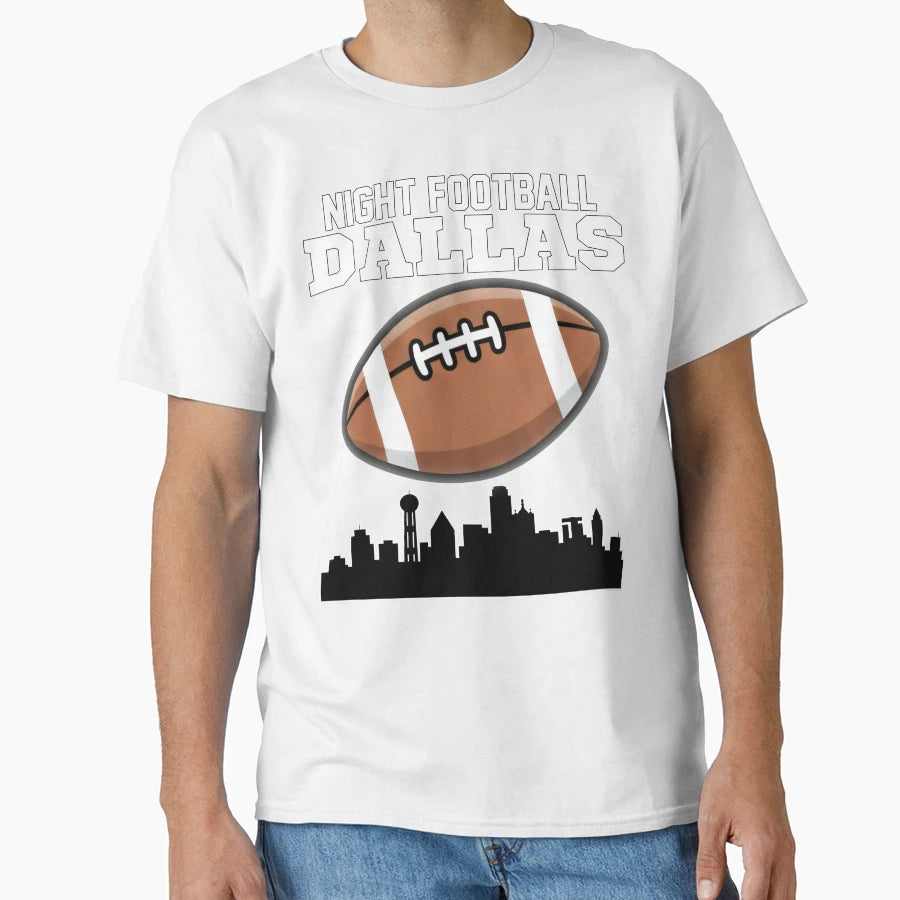Dallas Night Football Texas Football Moon T-Shirt - Graphic Print Unisex - T-Shirt, Sweatshirt, Hoodie