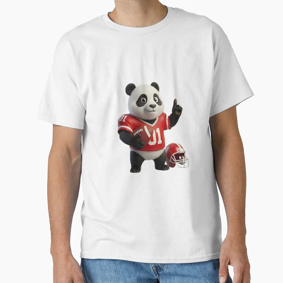 Panda Gridiron Champ 3D American Football T-Shirt - Graphic Print Unisex - T-Shirt, Sweatshirt, Hoodie