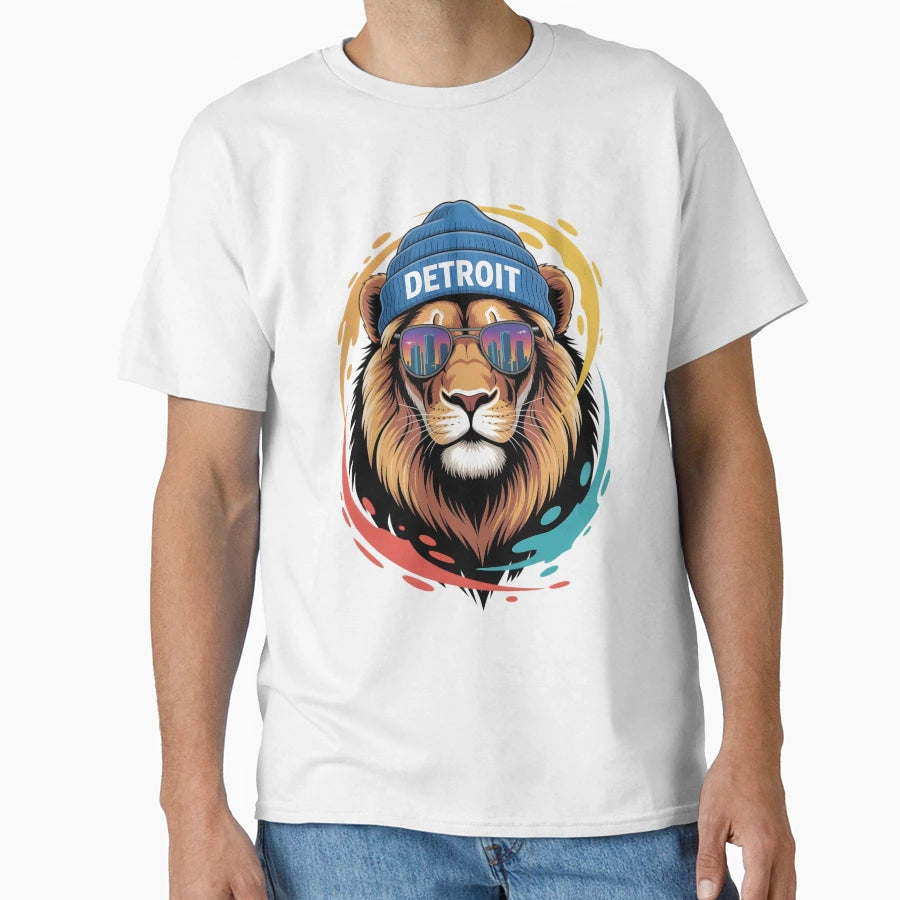 Detroit Lions Head T-Shirt - Custom Art Print Men Women - T-Shirt, Sweatshirt, Hoodie