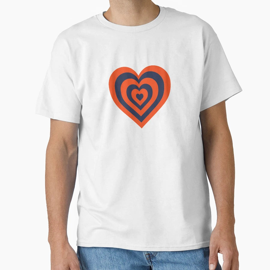 Navy Blue And Orange Powerpuff Heart T-Shirt - Fun Novelty Design Men Women - T-Shirt, Sweatshirt, Hoodie