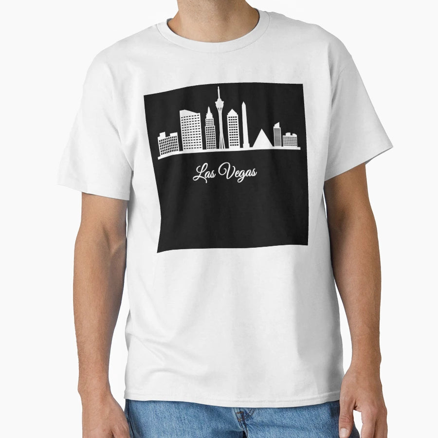 Cityscape Silhouette Las Vegas T-Shirt - Fun Novelty Design Unisex - T-Shirt, Sweatshirt, Hoodie