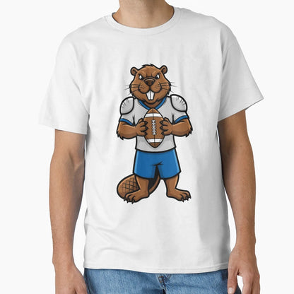Beaver Football Mascot Animal Sports T-Shirt - Trendy Graphic Unisex - T-Shirt, Sweatshirt, Hoodie