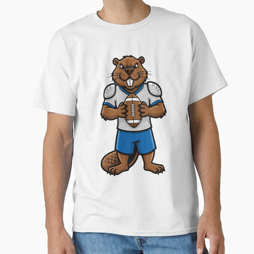Beaver Football Mascot Animal Sports T-Shirt - Trendy Graphic Unisex - T-Shirt, Sweatshirt, Hoodie