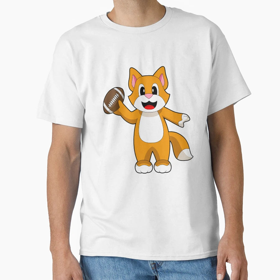 Cat American Football Sports T-Shirt - Unique Graphic Men Women - T-Shirt, Sweatshirt, Hoodie
