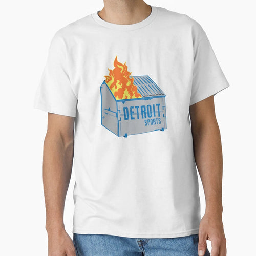 Detroit Sports Dumpster Fire T-Shirt - Minimalist Print Unisex - T-Shirt, Sweatshirt, Hoodie