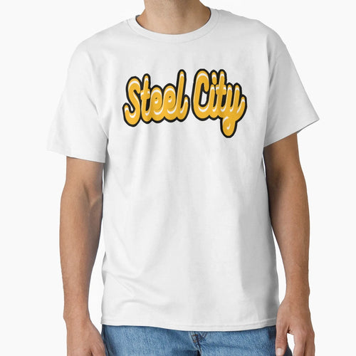 Pittsburgh Steel City Cursive Triple T-Shirt - Unique Graphic Men Women - T-Shirt, Sweatshirt, Hoodie