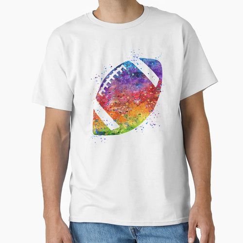 American Football Ball Colorful T-Shirt - Custom Art Print Unisex - T-Shirt, Sweatshirt, Hoodie
