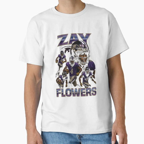 Zay Flowers Baltimore Football T-Shirt - Minimalist Print Unisex - T-Shirt, Sweatshirt, Hoodie
