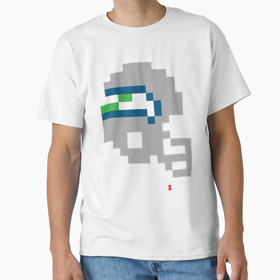 Seahawks Tecmo Bowl Helmet T-Shirt - Graphic Print for Adults - T-Shirt, Sweatshirt, Hoodie