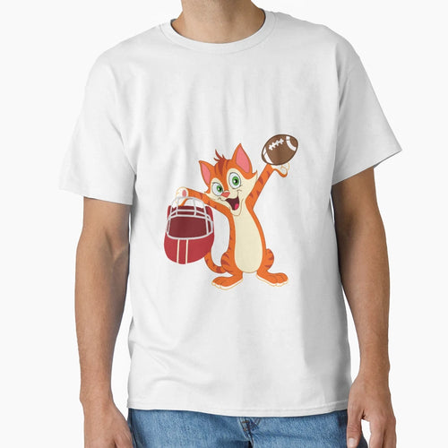 Football Cat T-Shirt - Custom Art Print Unisex - T-Shirt, Sweatshirt, Hoodie