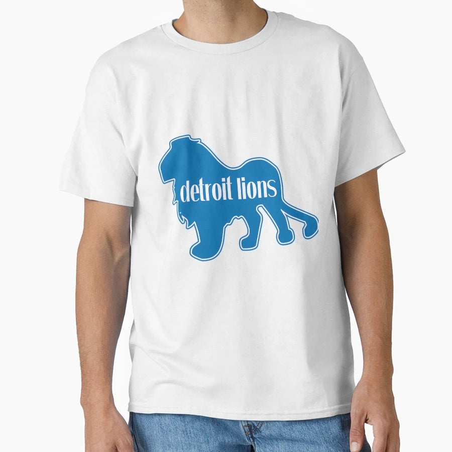 Detroit Lions Blue Silhouette Pride T-Shirt - Novelty Apparel Unisex - T-Shirt, Sweatshirt, Hoodie
