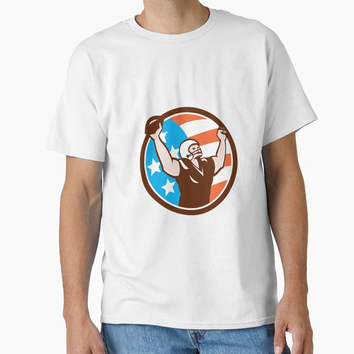 American Football Celebrating Touchdown T-Shirt - Minimalist Print Unisex - T-Shirt, Sweatshirt, Hoodie