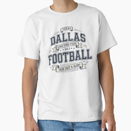 Navy Silver Abstract Dallas Foot T-Shirt - Custom Art Print Men Women - T-Shirt, Sweatshirt, Hoodie