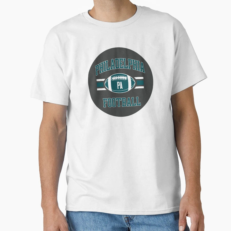 Philly Football Circle Gray T-Shirt - Custom Art Print Unisex - T-Shirt, Sweatshirt, Hoodie
