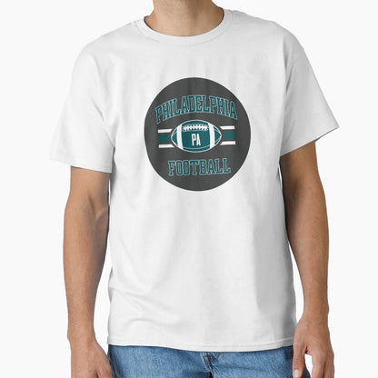 Philly Football Circle Gray T-Shirt - Custom Art Print Unisex - T-Shirt, Sweatshirt, Hoodie