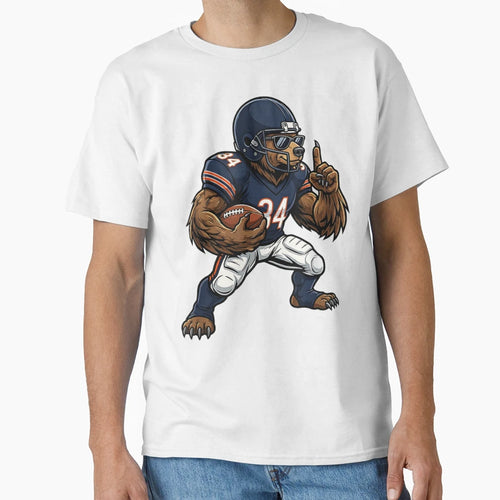 Fierce Grizzly Bear Football T-Shirt - Fun Novelty Design for Adults - T-Shirt, Sweatshirt, Hoodie
