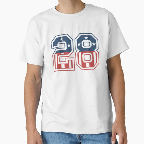 Number 28 Usa T-Shirt - Minimalist Print Unisex - T-Shirt, Sweatshirt, Hoodie