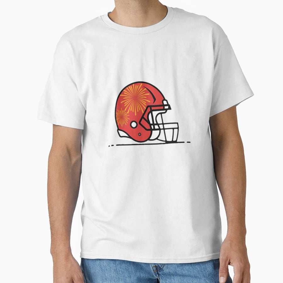 Fireworks Football Helmet T-Shirt - Fun Novelty Design Men Women - T-Shirt, Sweatshirt, Hoodie