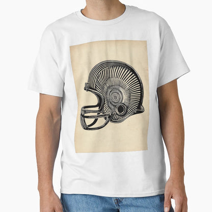 Football Helmet Illustration T-Shirt - Aesthetic Graphic Unisex - T-Shirt, Sweatshirt, Hoodie